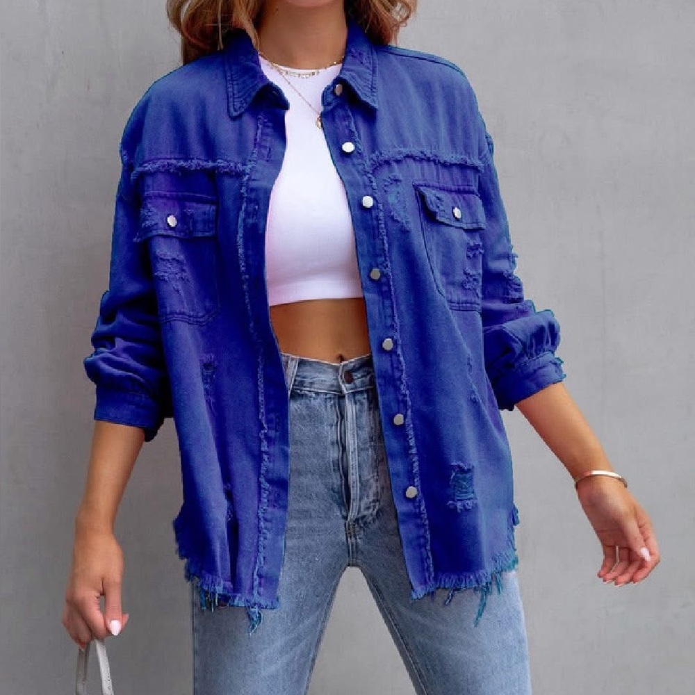 Stylish Distressed Denim Jacket